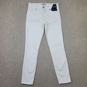 Abercrombie Fitch Jean Legging Mid Rise Womens 4S 27 Short White Denim‎ NEW